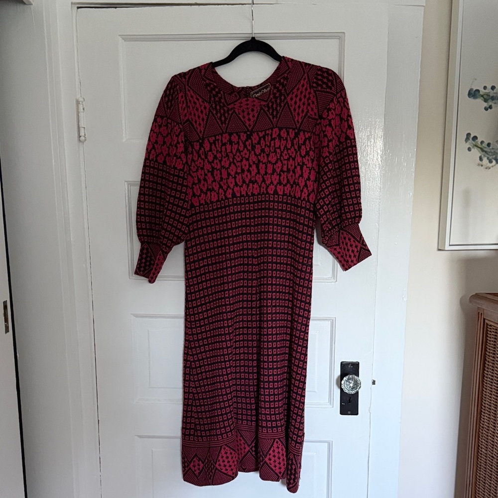 Vintage Tokyo Saito Red and Black Patterned Dress from the 70’s